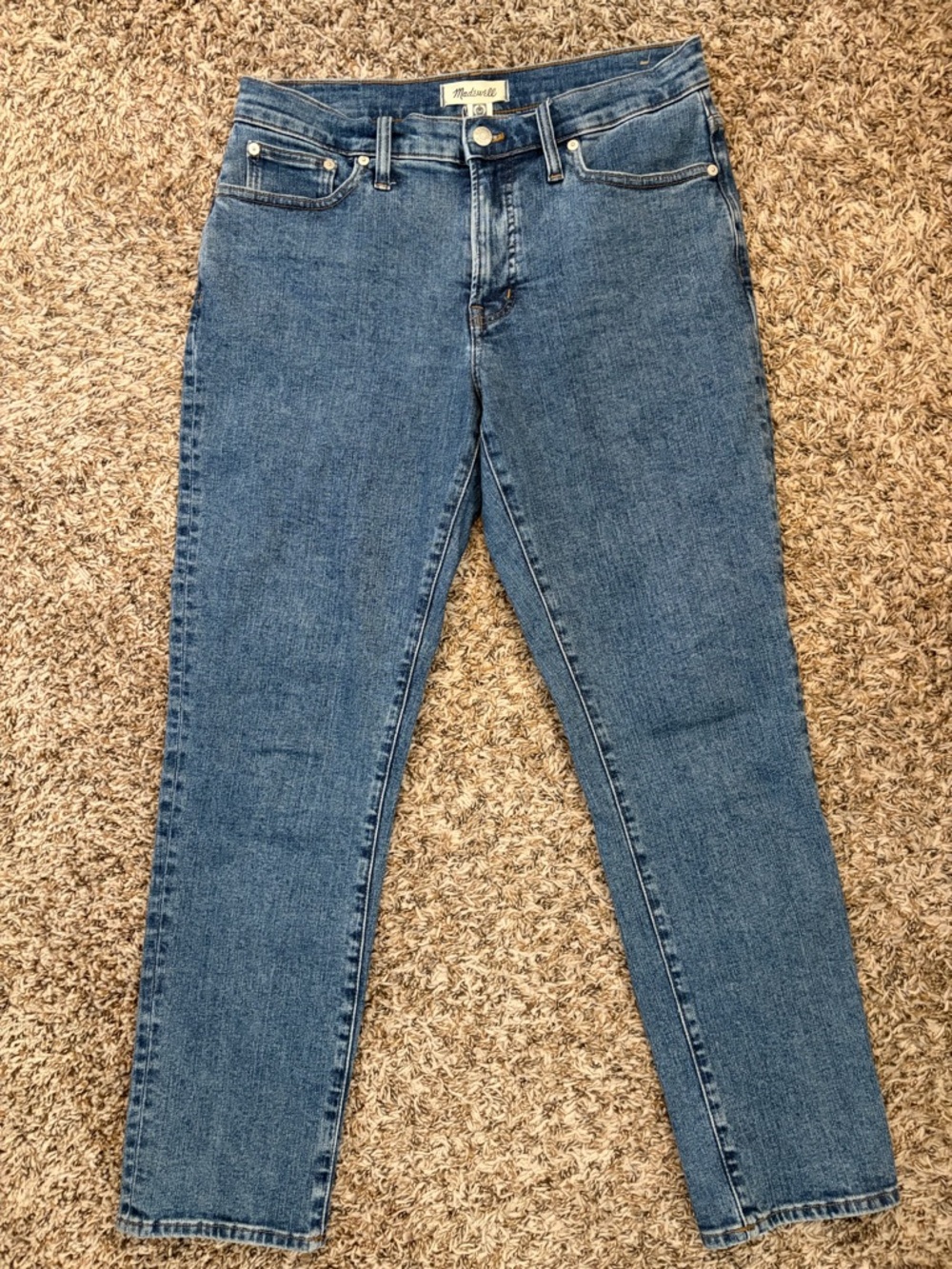 Madewell Slim High-Rise Jeans in Medium Blue Denim